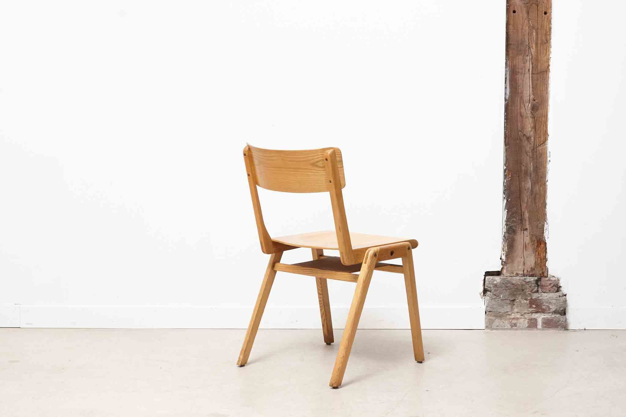Woodwest chair all stackable light oak