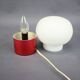 Burgundy Red opaline glass table lamp from the 1970s space age.