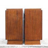 Pair of art deco nightstands, art deco wooden bedside tables, can end