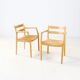 Oak Niels Møller model 67 papercord dining chair
