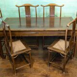 Ensemble 1 table ancienne chinoise + 6 chaises