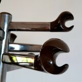 Space age 1970 coat rack in chromed metal and Bakelite