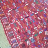 Ethnic bohemian red berber rug 142x101cm