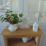 Petite bibliothèque de belle facture en bois brut finition cirée