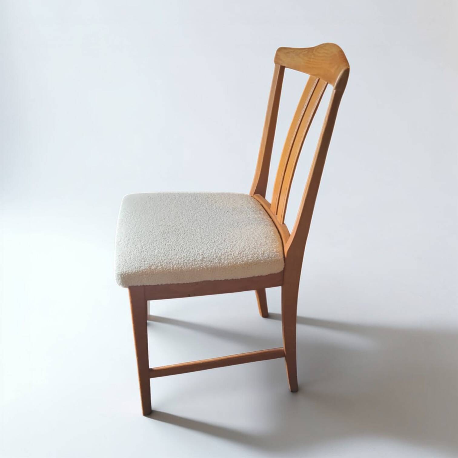 Vintage chair imitation white sheepskin suede 1960