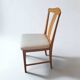 Vintage chair imitation white sheepskin suede 1960