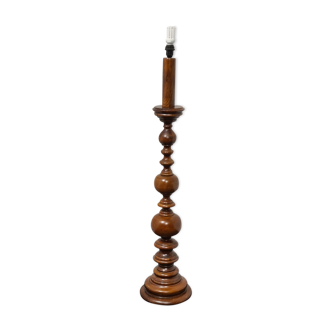 Vintage turned wood floor lamp