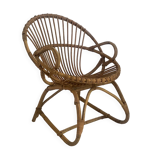Fauteuil en rotin vintage 60's