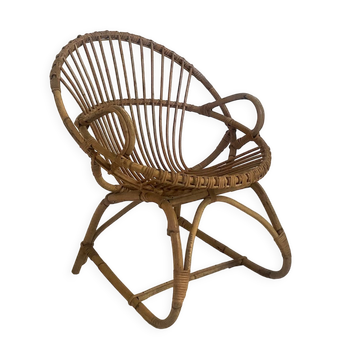 Vintage rattan armchair 60's