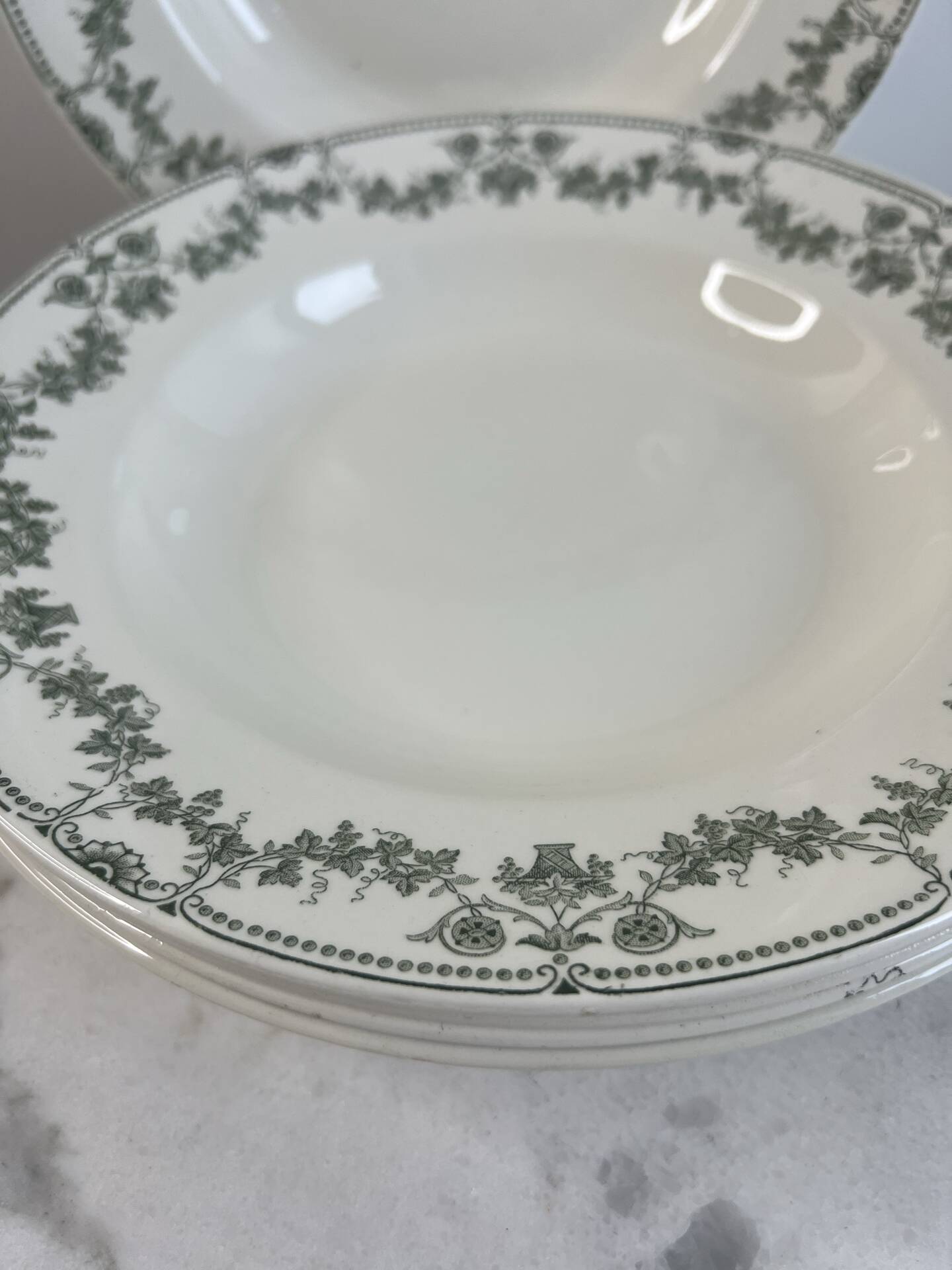 Set of 5 deep plates Badonviller Champagne collection