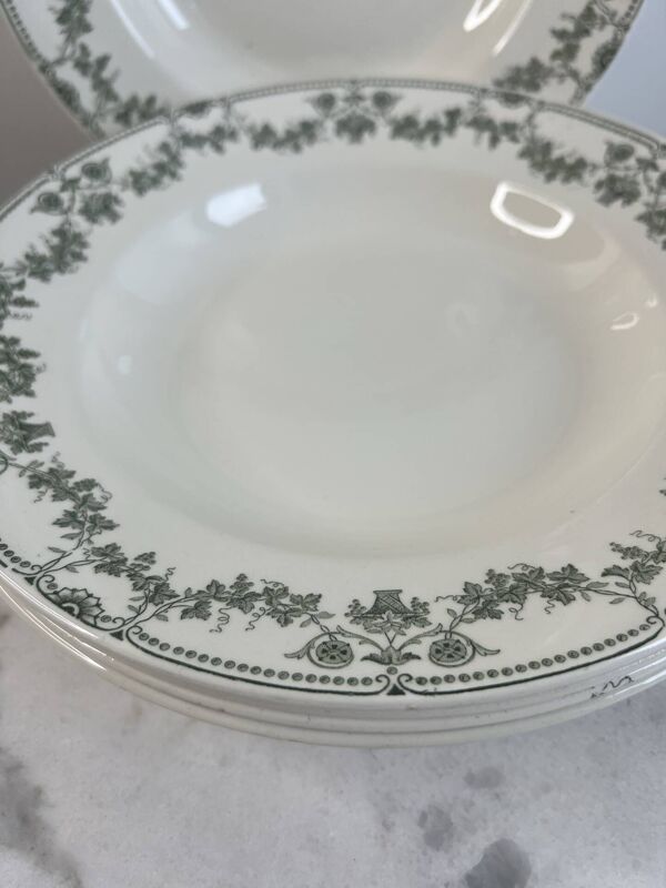 Lot de 5 assiettes creuses Badonviller collection Champagne