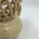 Beige vase in the shape of a jug art deco earthenware Thulin