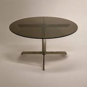 Table à manger à plateau en verre fumé - c. 1970 - Roche Bobois