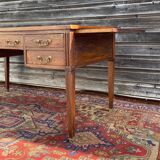 Flat desk double face in natural wood style  Louis XVI XIX eme century