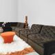 Canapé modulable vintage Laauser en velours matelassé marron