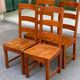 4 solid wood dining chairs in modern country style