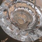 Bougeoir en verre ciselé