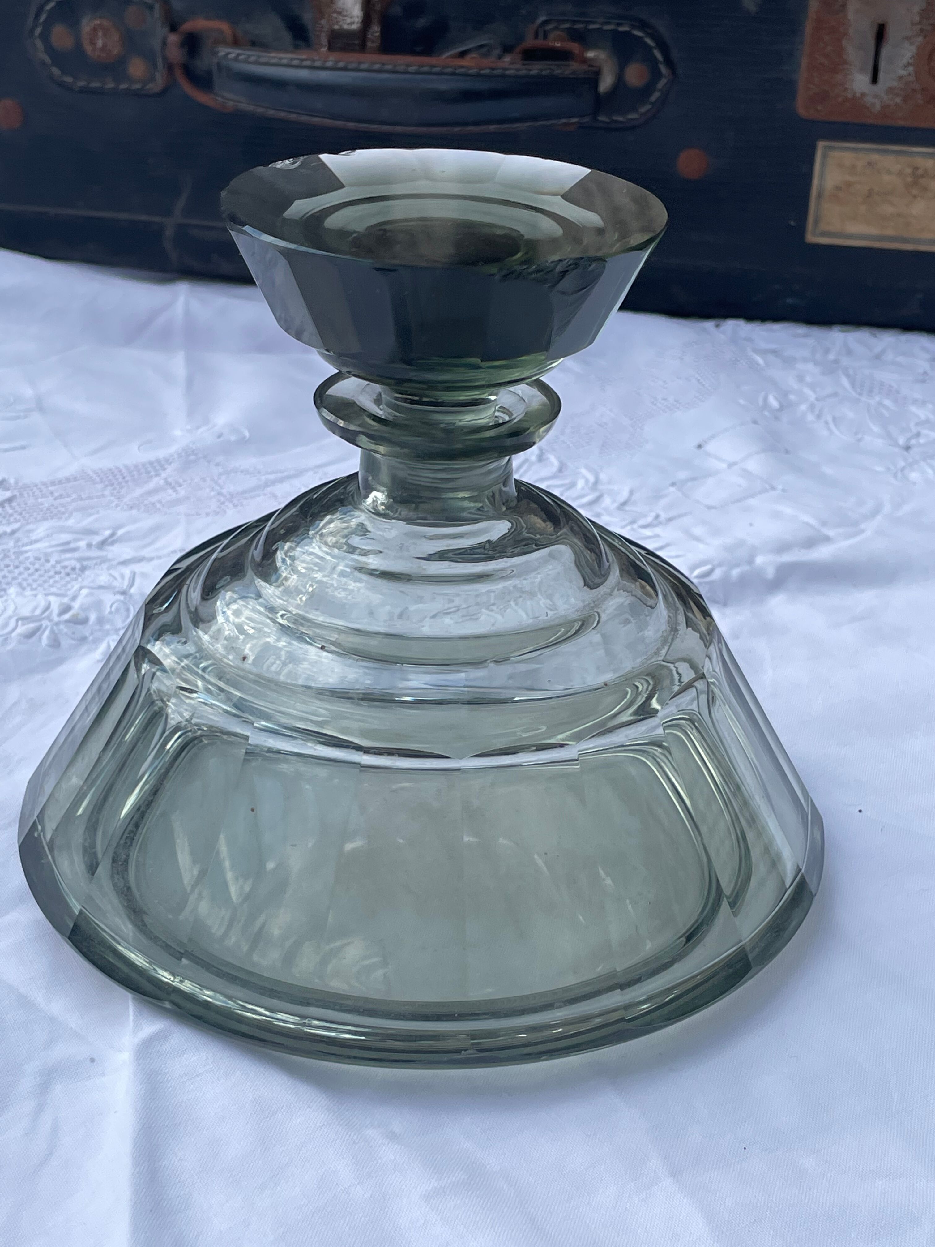 Carafe art deco blue green 1930