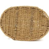 Braided straw wastepaper basket.