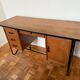 Vintage 1960s desk in oak and black metal – modernist spirit