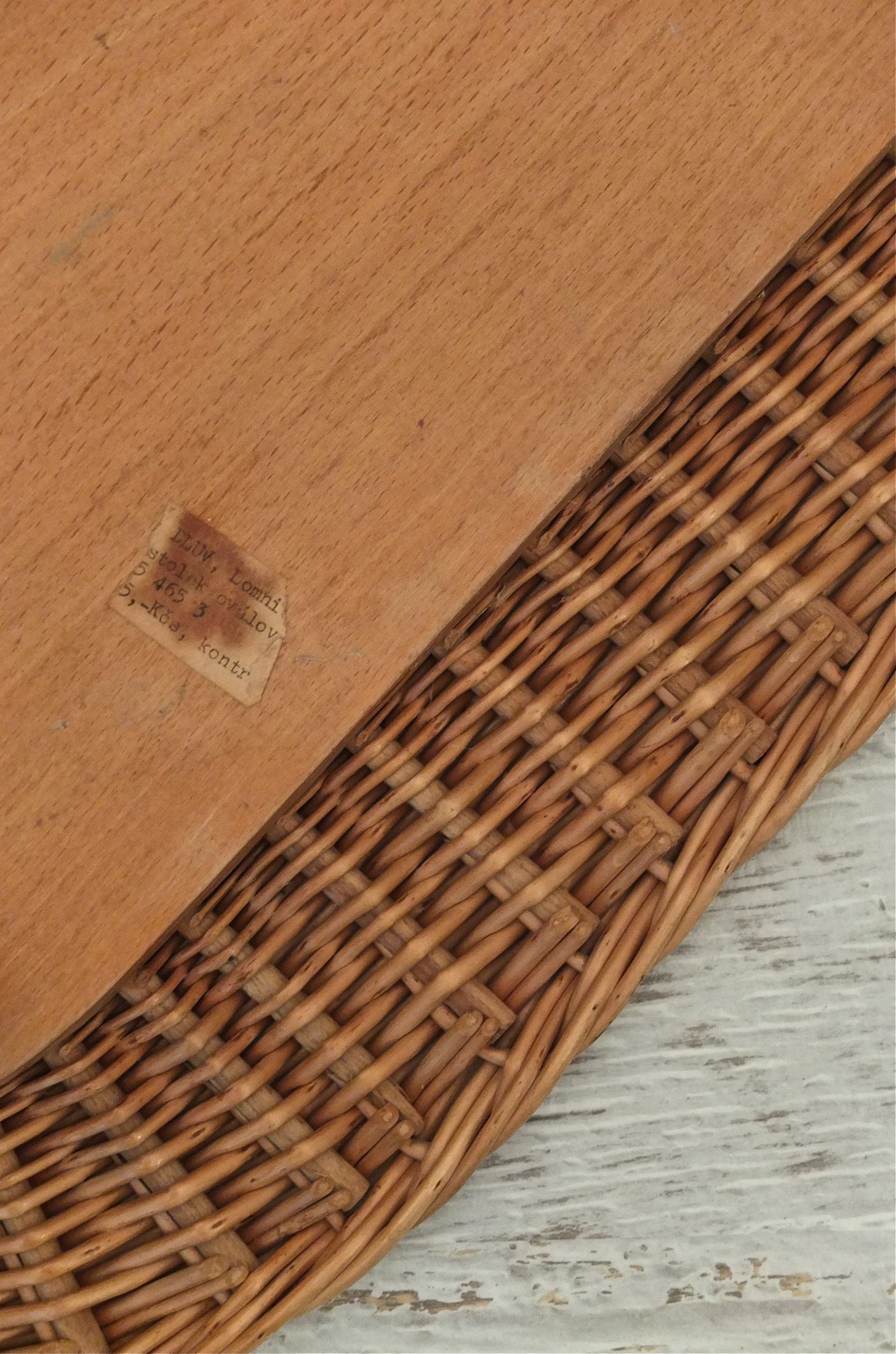 Table of 1960s Czechoslovak rattan