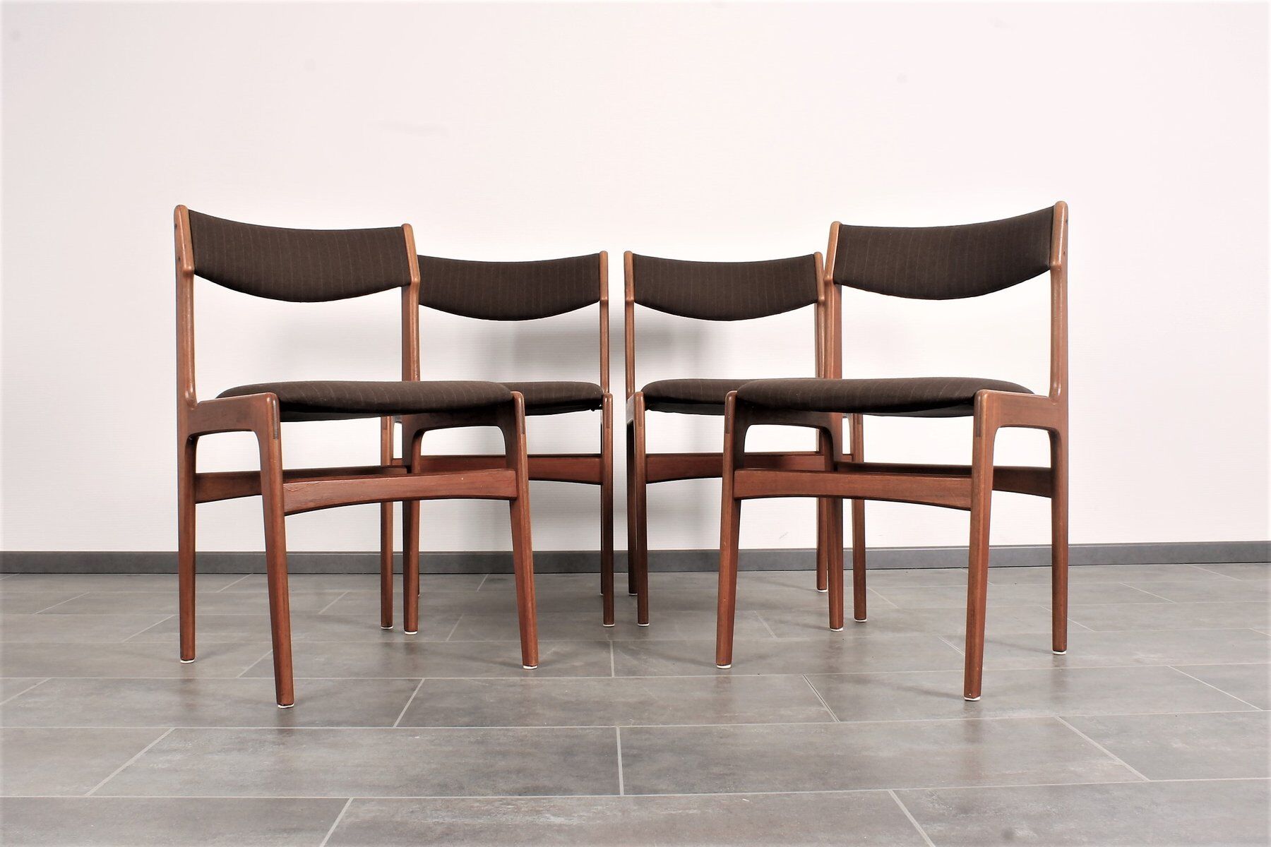 Set of 4 teak dining chairs by Erik Buch for Anderstrup 1950s