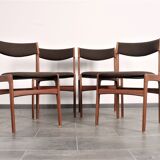 Set of 4 teak dining chairs by Erik Buch for Anderstrup 1950s