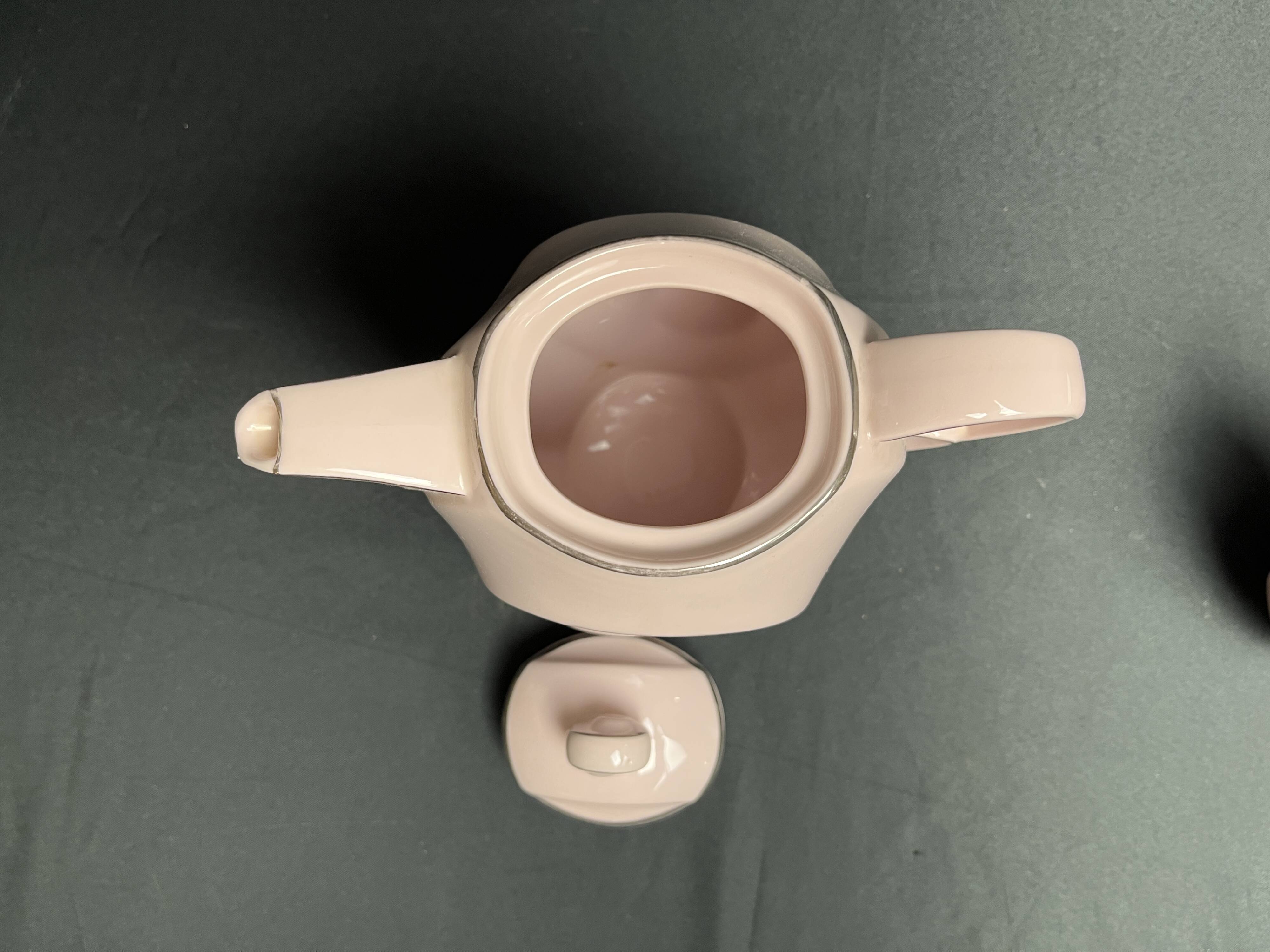 Art Deco, Epiag pink porcelain coffee service circa 1930