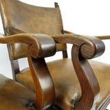 Pair of dutch leather armchairs, 1940s