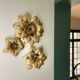 Three MASCA wall lights (Italy) in gilded metal - 1970.