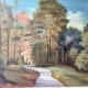 Antique painting of a forest landscape signed S.Gautier