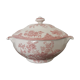 English soup bowl with purple floral motifs