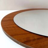 Miroir mural du milieu du siècle, miroir ovale, design scandinave