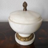 Alabaster and gilded bronze candy box