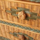 Two-tone rattan chest of drawers