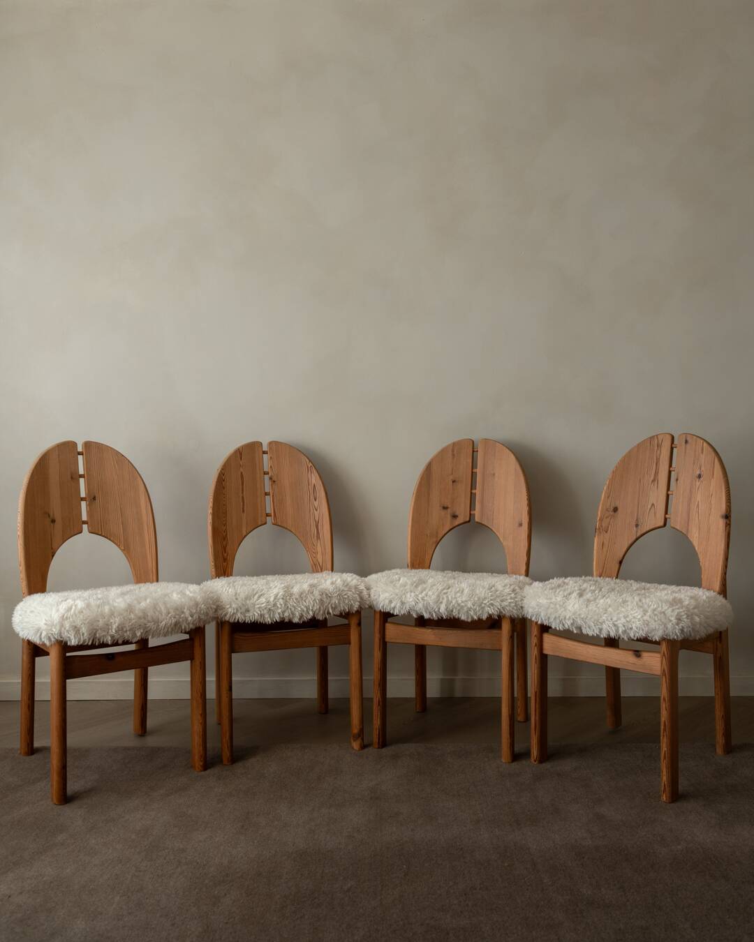 Vintage Danish Pine Dining Chairs | Set of 4 | Niels Koefoed Style