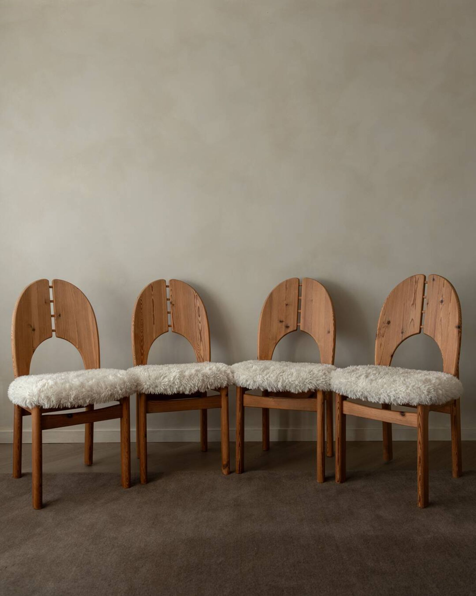 Vintage Danish Pine Dining Chairs | Set of 4 | Niels Koefoed Style