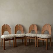 Vintage Danish Pine Dining Chairs | Set of 4 | Niels Koefoed Style