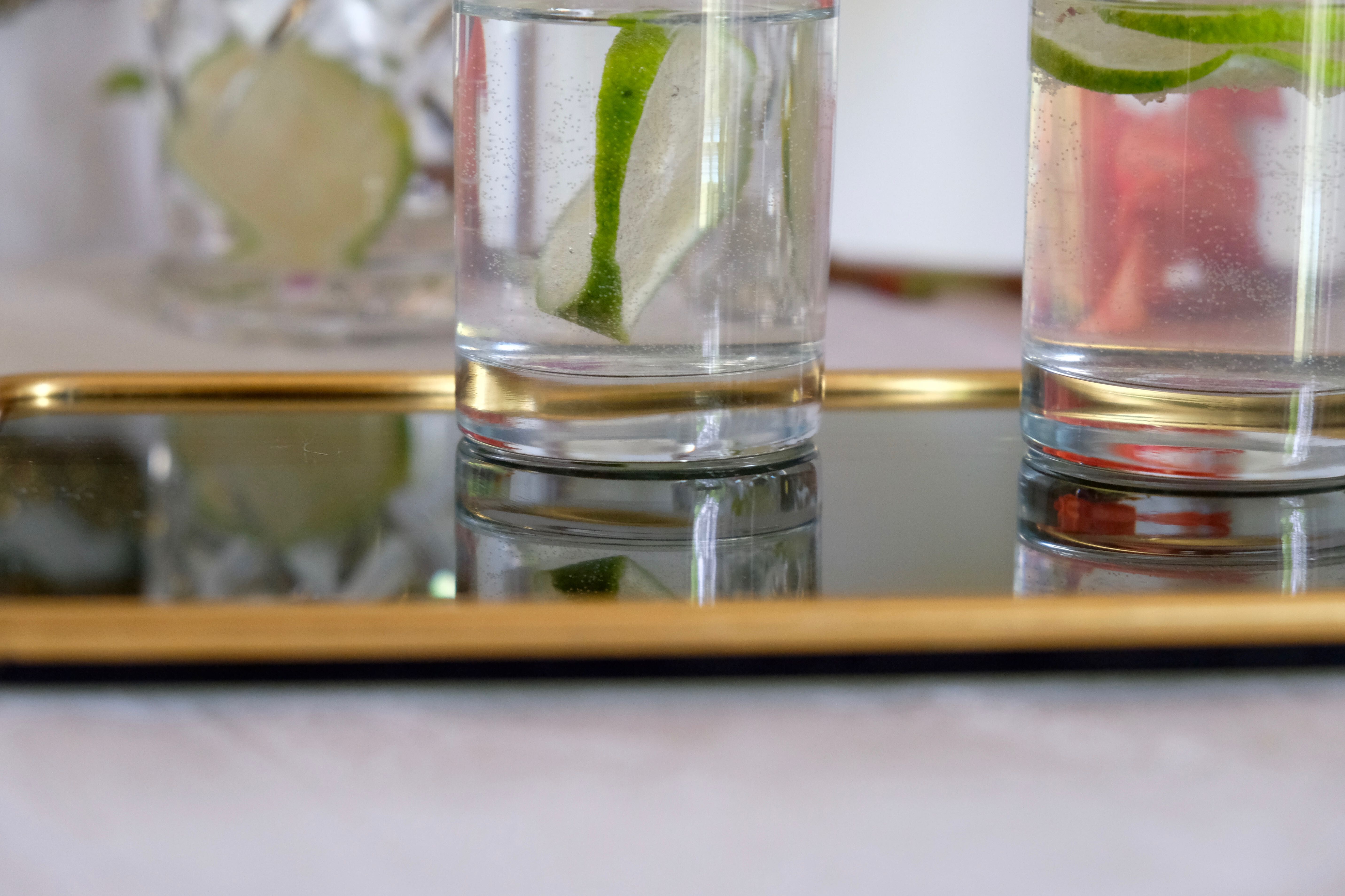 Serving tray in brass and Italian green smoked glass 50s