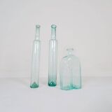 Antique set of 3 decorative bottles / vases from Sweden circa 1800