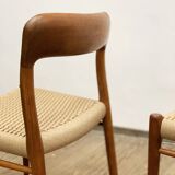 4 Danish Mid-Century Teak Dining Chairs #75, Niels O. Møller for J. L. Moller