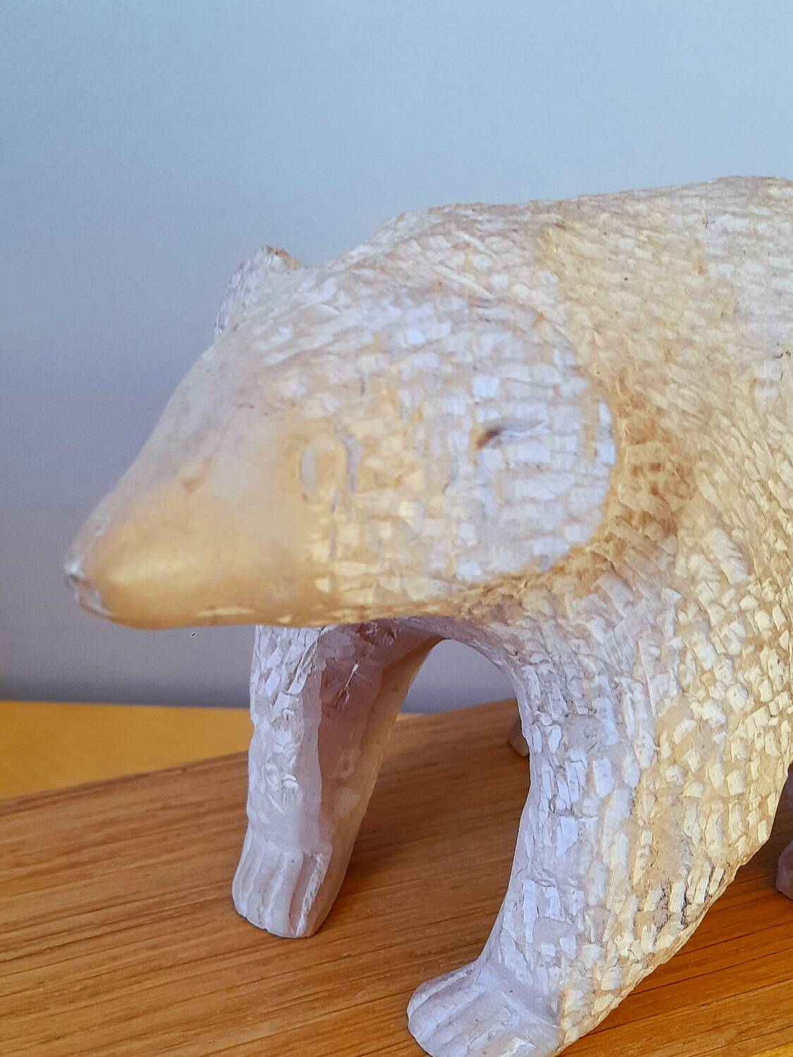 Stone bear sculpture, folk art