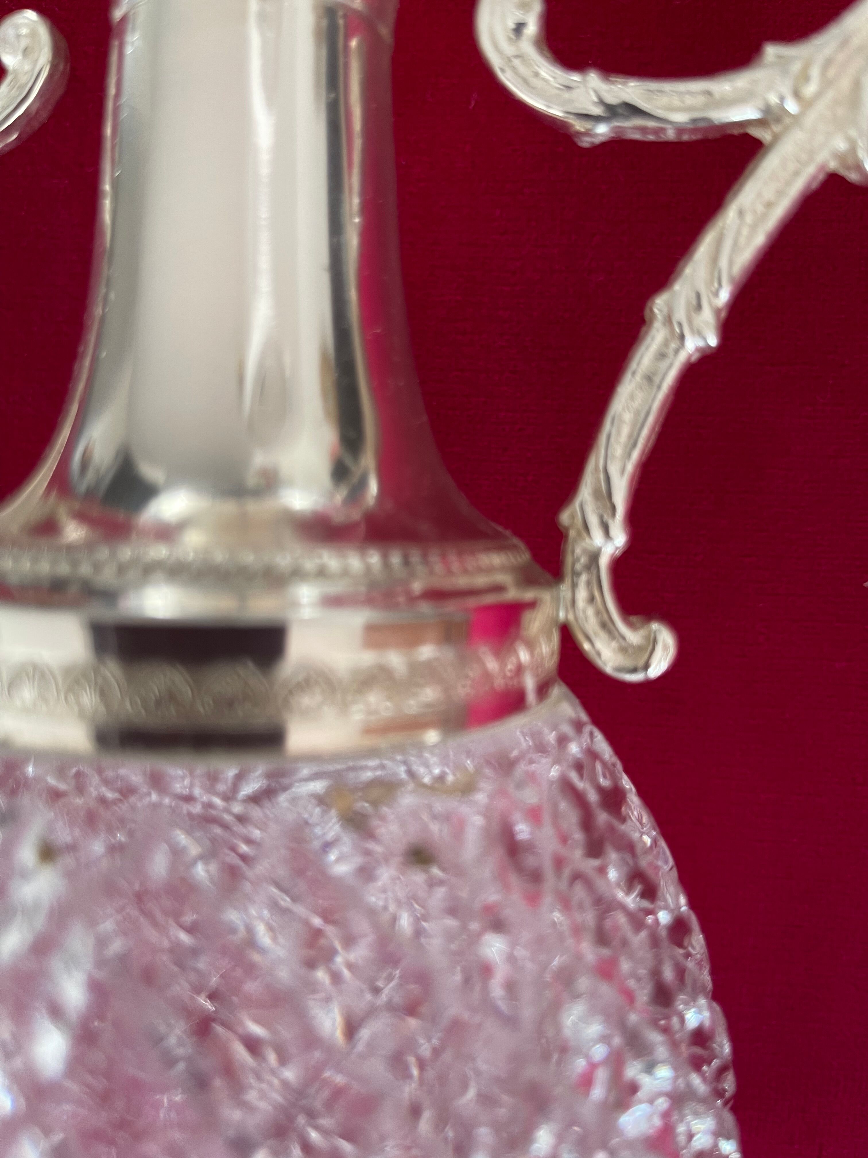 Vase glass and silver metal, Italy 1960