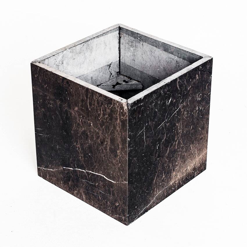 Vintage coffee table. Veined marble. France, 1970s