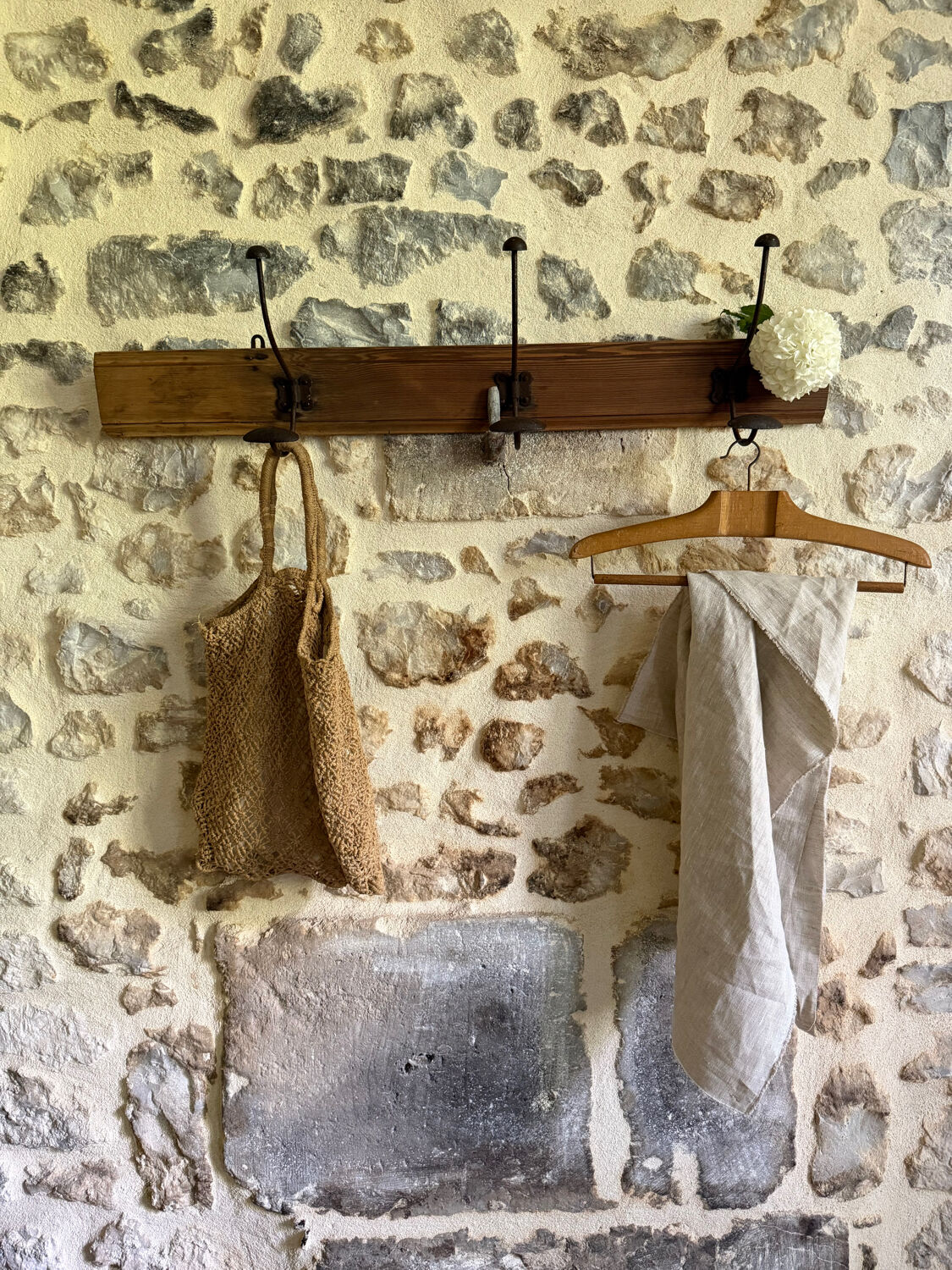 Renovated wooden coat rack