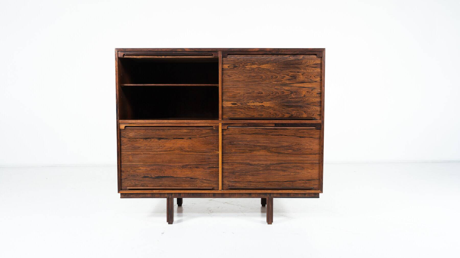 Mid-century modern storage furniture in the style of Gianfranco Frattini, Italy, 1960s.