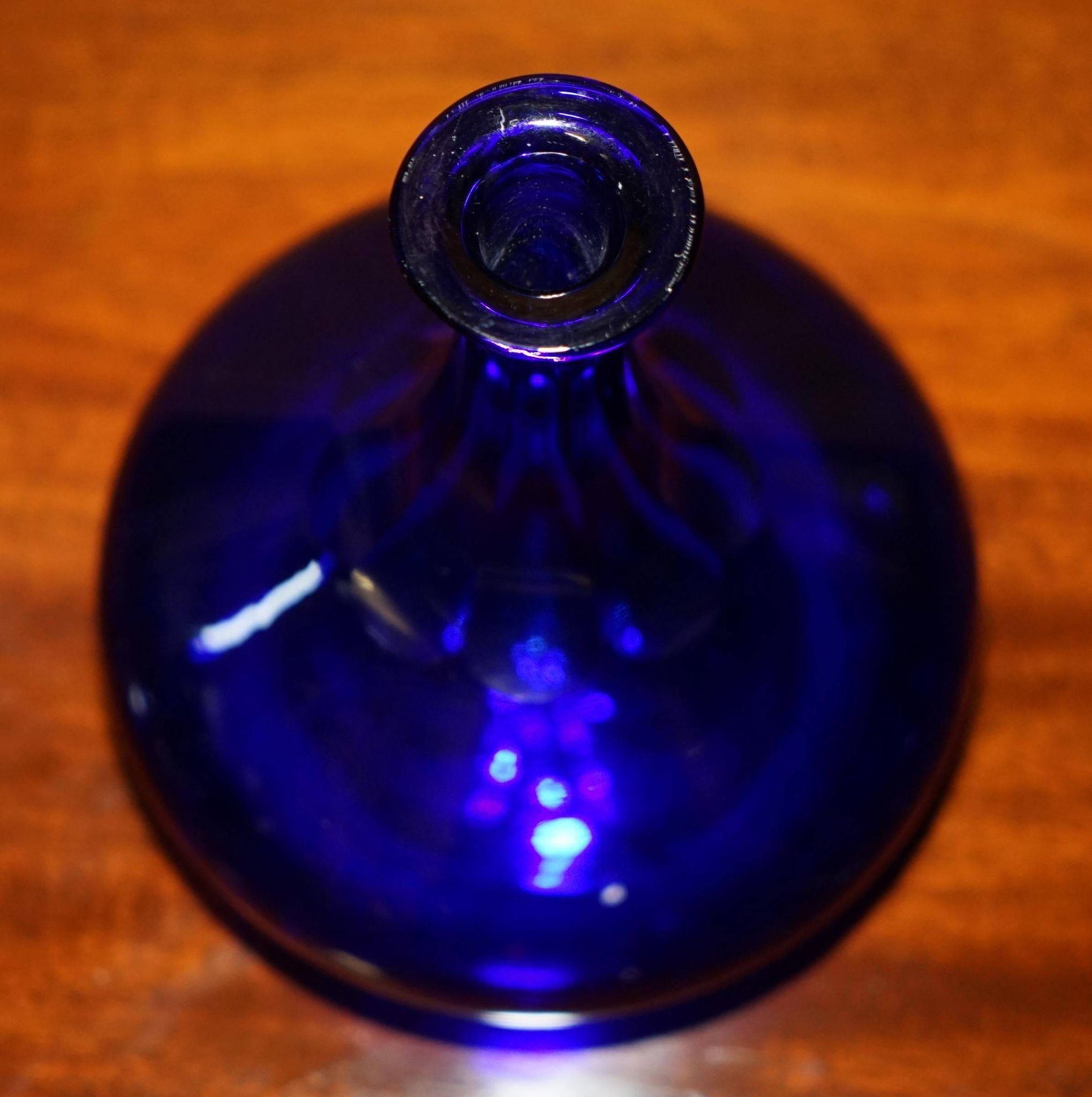 Sherry Carafe and Antique Bristol Blue Glasses