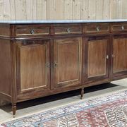 Louis xvi style sideboard from the 1950s in mahogany, oak and white marble top