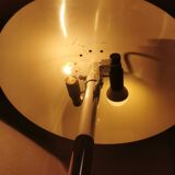 Mushroom lamp, chrome metal saucer, Aluminor, France, 1970