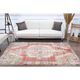 Vintage Turkish Oushak Handmade Wool Cotton Red Area Rug 142x223